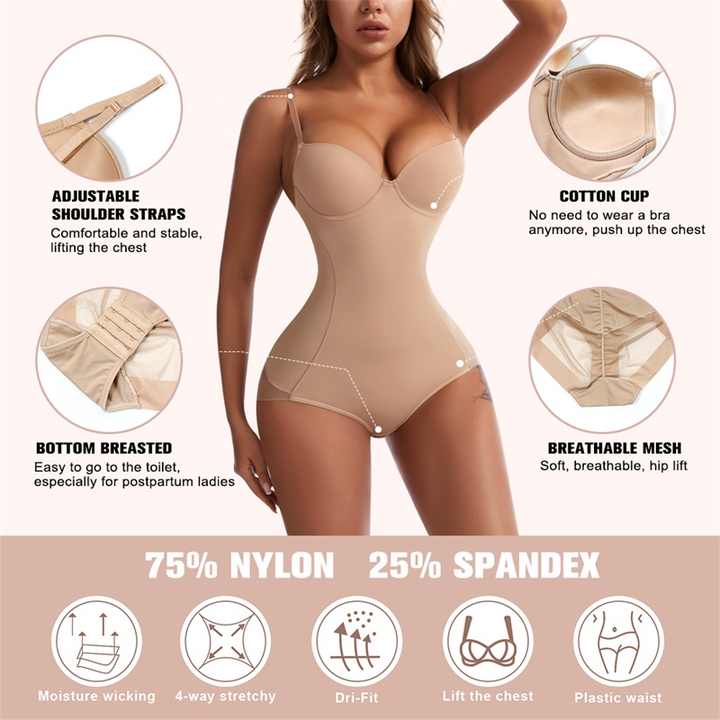 ShapeMe Luxe Curve Bodysuit – Seamless Tummy Control Shapewear