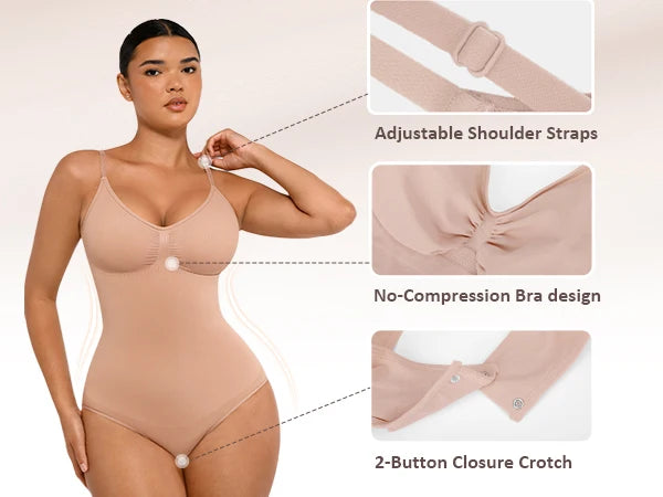 ShapeMe Comfort Fit Bodysuit – Adjustable Straps & No-Compression Bust