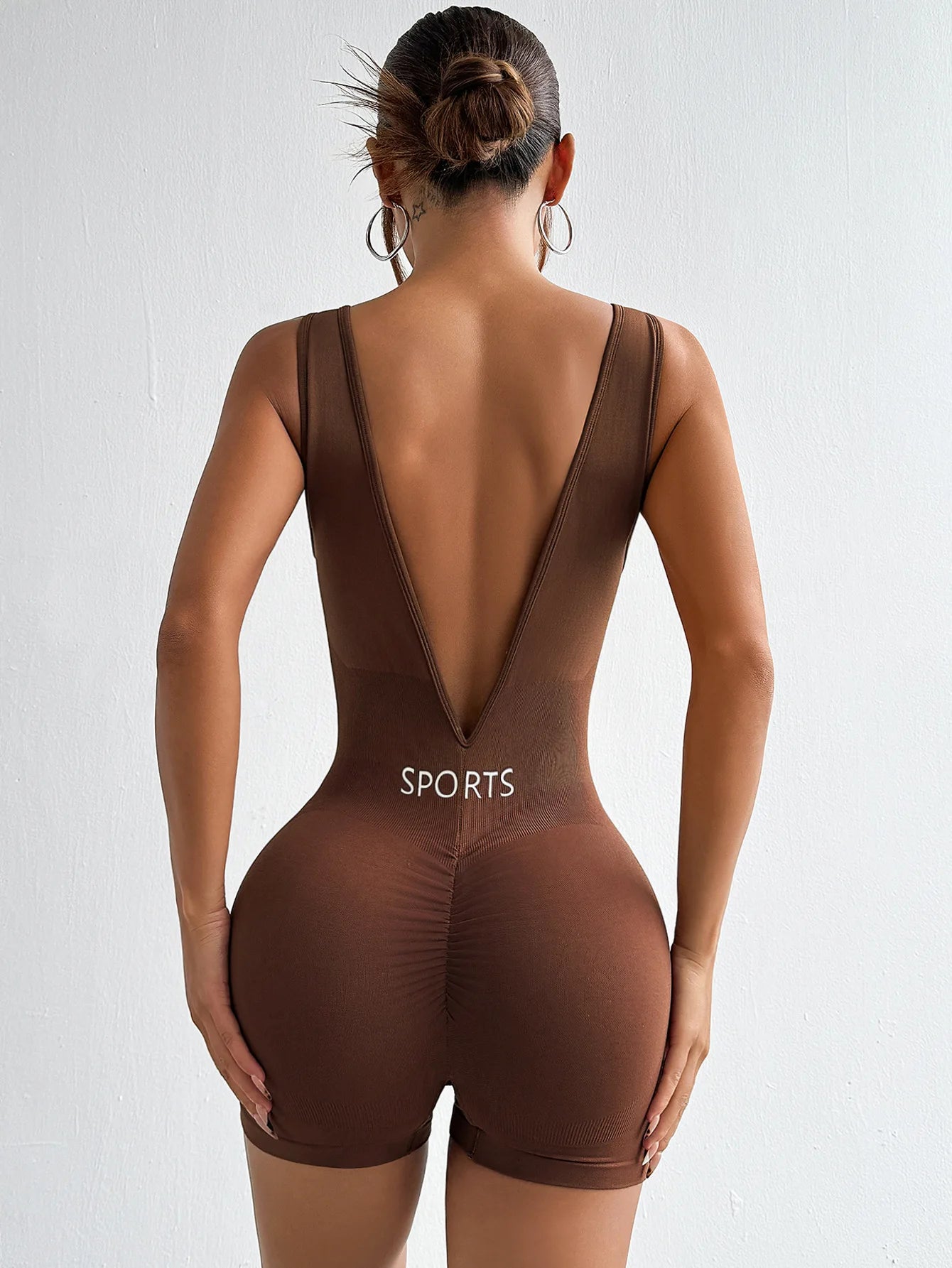 ShapeMe Active Sculpt Romper – Sports Shapewear with Deep-V Back