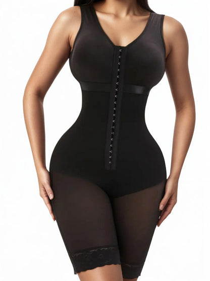 ShapeMe Hourglass Full-Body Compression Suit – Mid-Thigh with Zipper & Hooks